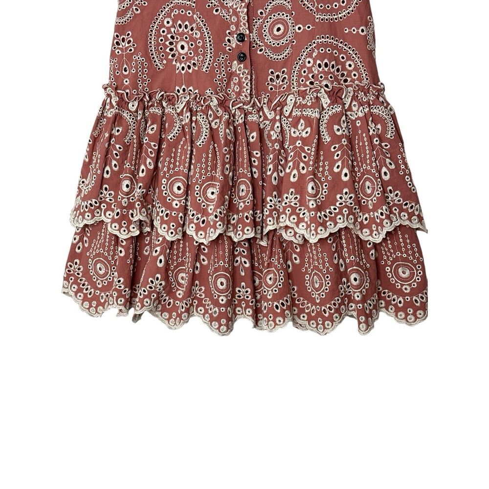 L'ATISTE BY AMY Dress Women Medium Mauve Ruffle Mini Boho Bohemian Coquette - Picture 6 of 10